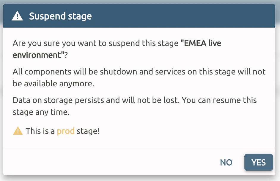 Suspending a stage now asks for confirmation