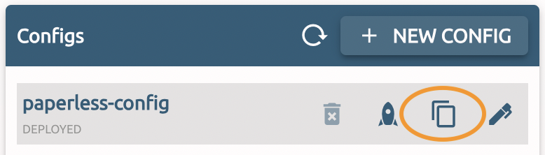 Copy an existing configuration to other stages and projects