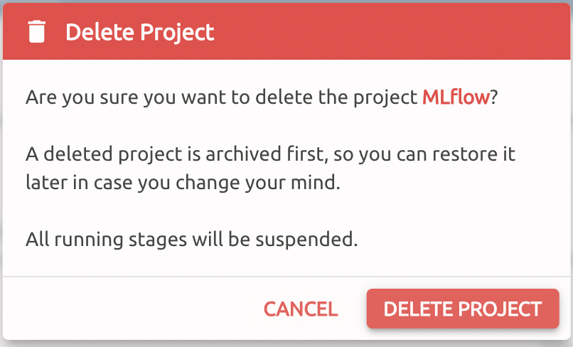 Delete projects and stages you no longer need