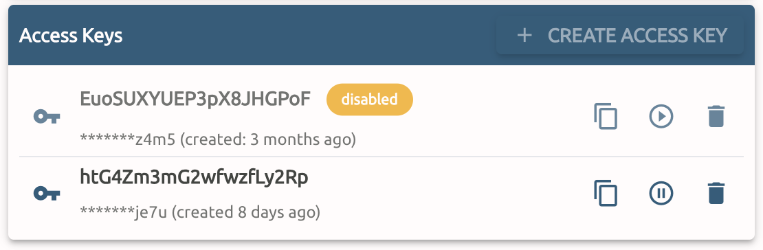 Manage access keys for unattended automation