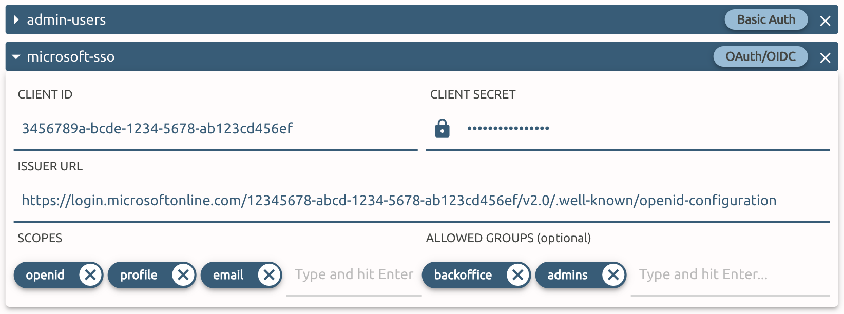 Enable authentication per component and ingress with your OIDC provider
